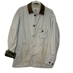 Banana Republic Vintage Chore Jacket XS Beige Canvas Outdoor Button Coat Pockets